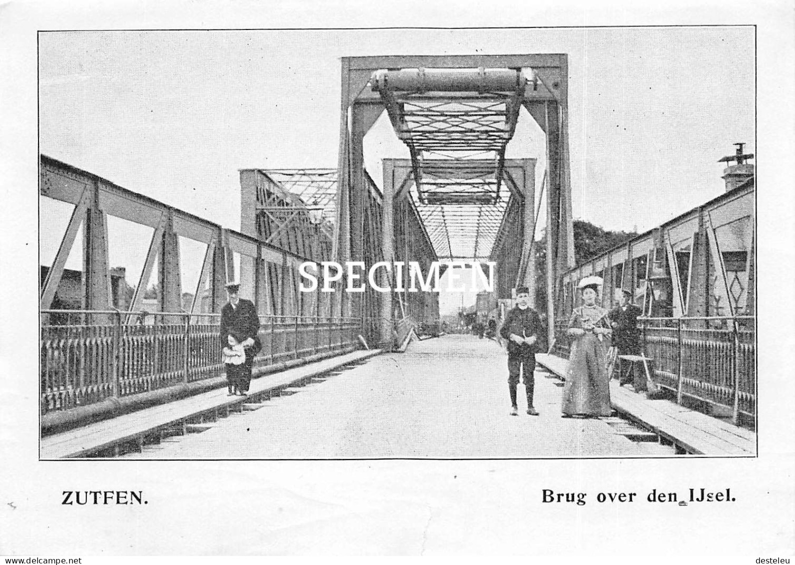 Prent - Brug Over Den Ijsel - Zutphen    - 8.5x12.5 Cm - Zutphen