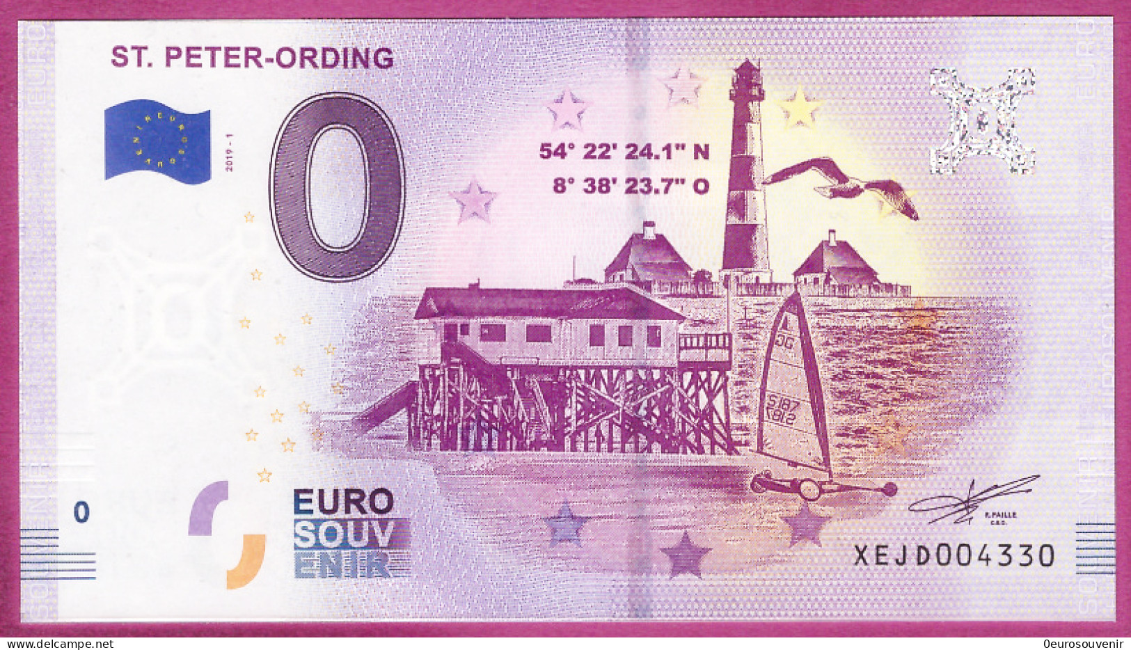 0-Euro XEJD 2019-1 ST. PETER-ORDING - LEUCHTTURM  HALLIG WESTERHEVERSAND - Essais Privés / Non-officiels
