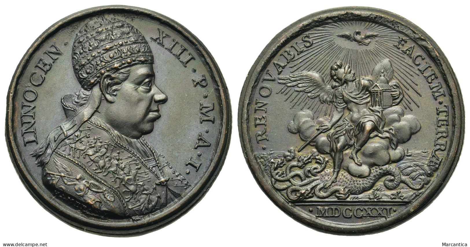 ITALY, Papal (Papal State). Innocent XIII. 1721-1724. Æ Medal. By E. Hamerani. Dated RY 1 And AD 1721, In Roman Numerals - Andere & Zonder Classificatie