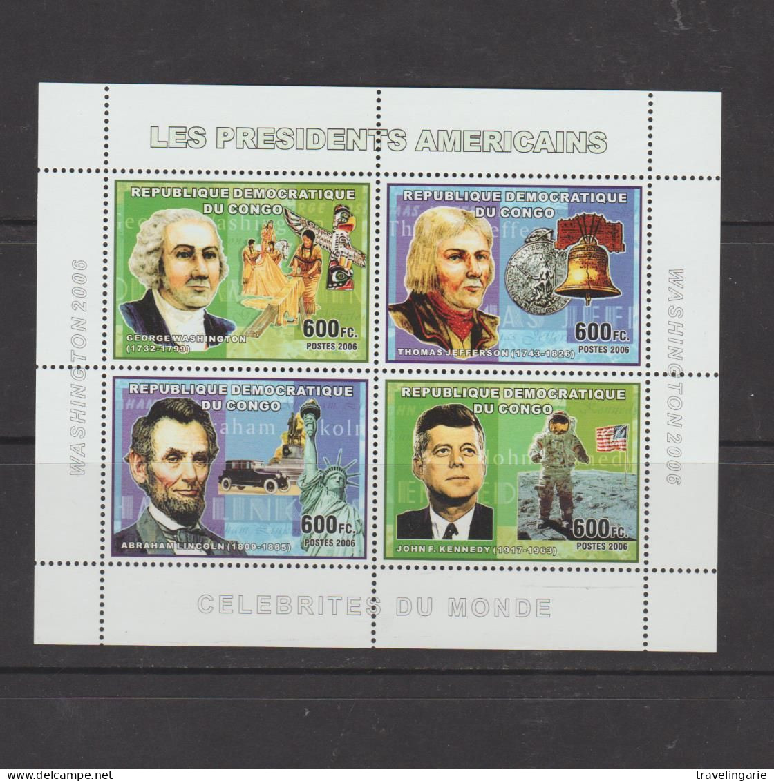 Democratic Republic Of Congo 2006 American Presidents Sheetlet MNH ** - Otros & Sin Clasificación