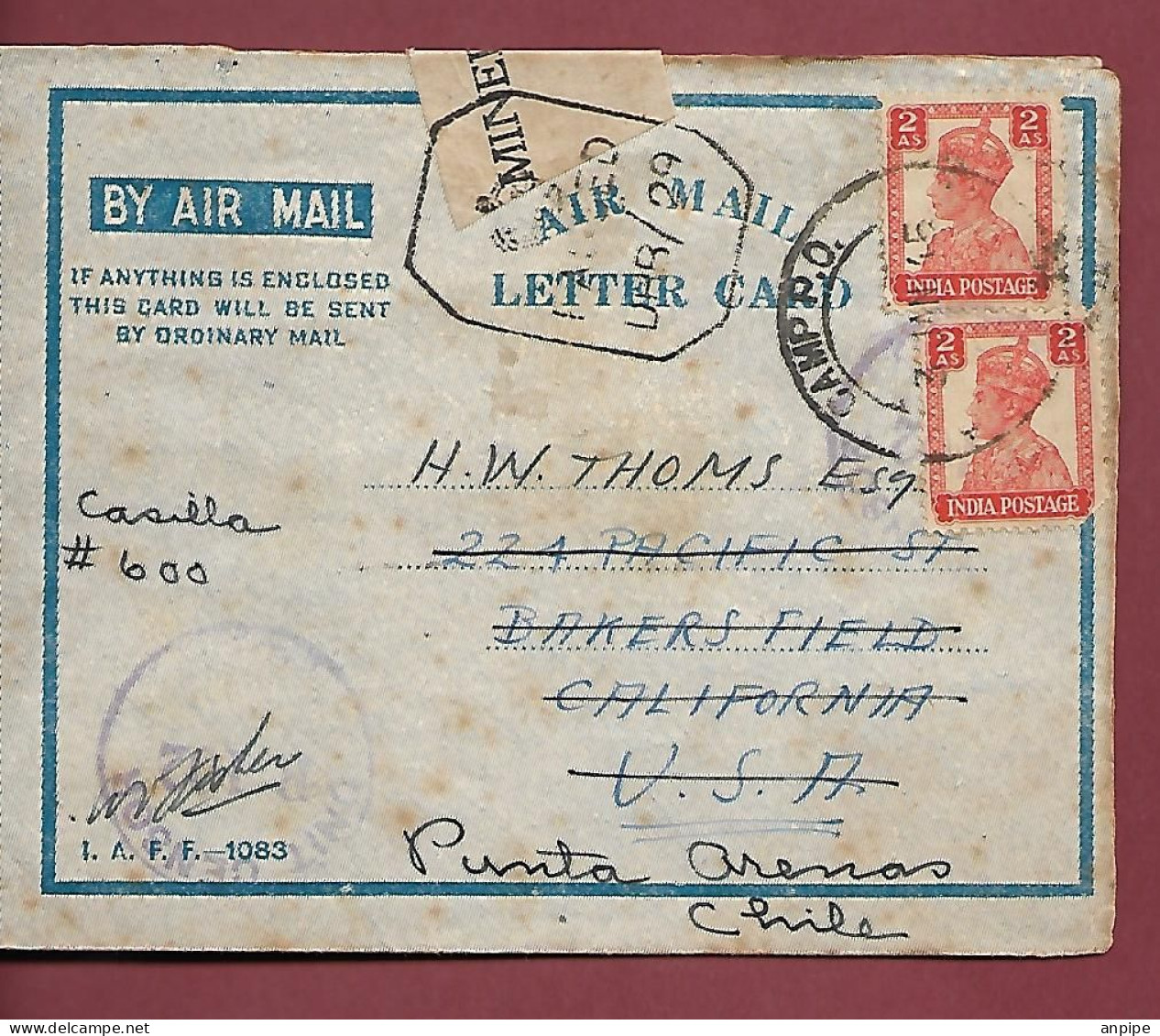 INDIA. HISTORIA POSTAL - Briefe U. Dokumente