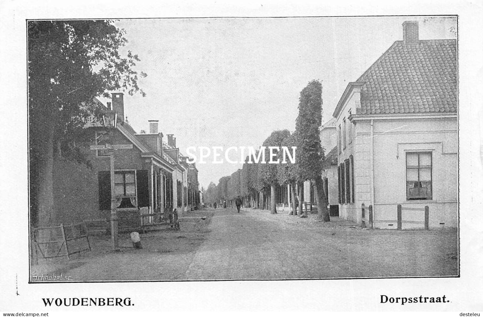 Prent - Dorpsstraat - Woudenberg - 8.5x12.5 Cm - Otros & Sin Clasificación