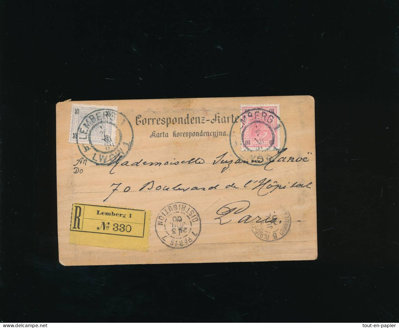 CPA Carte En Bois Représentant Une Galicienne Année 1900  Cachet LWOW Lemberg Moselle - Other & Unclassified