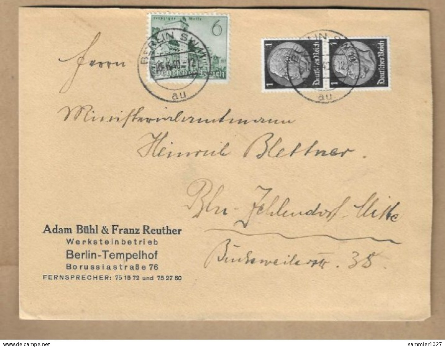 Los Vom 14.05   Briefumschlag Aus Berlin 1940 - Lettres & Documents