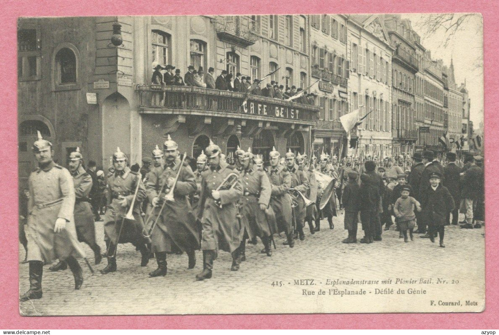 57 - METZ - Esplanadenstrasse Mit Pionier Batl. N° 20 - Rue De L' Esplanade - Défllé Du Génie - Guerre 14/18 - Metz