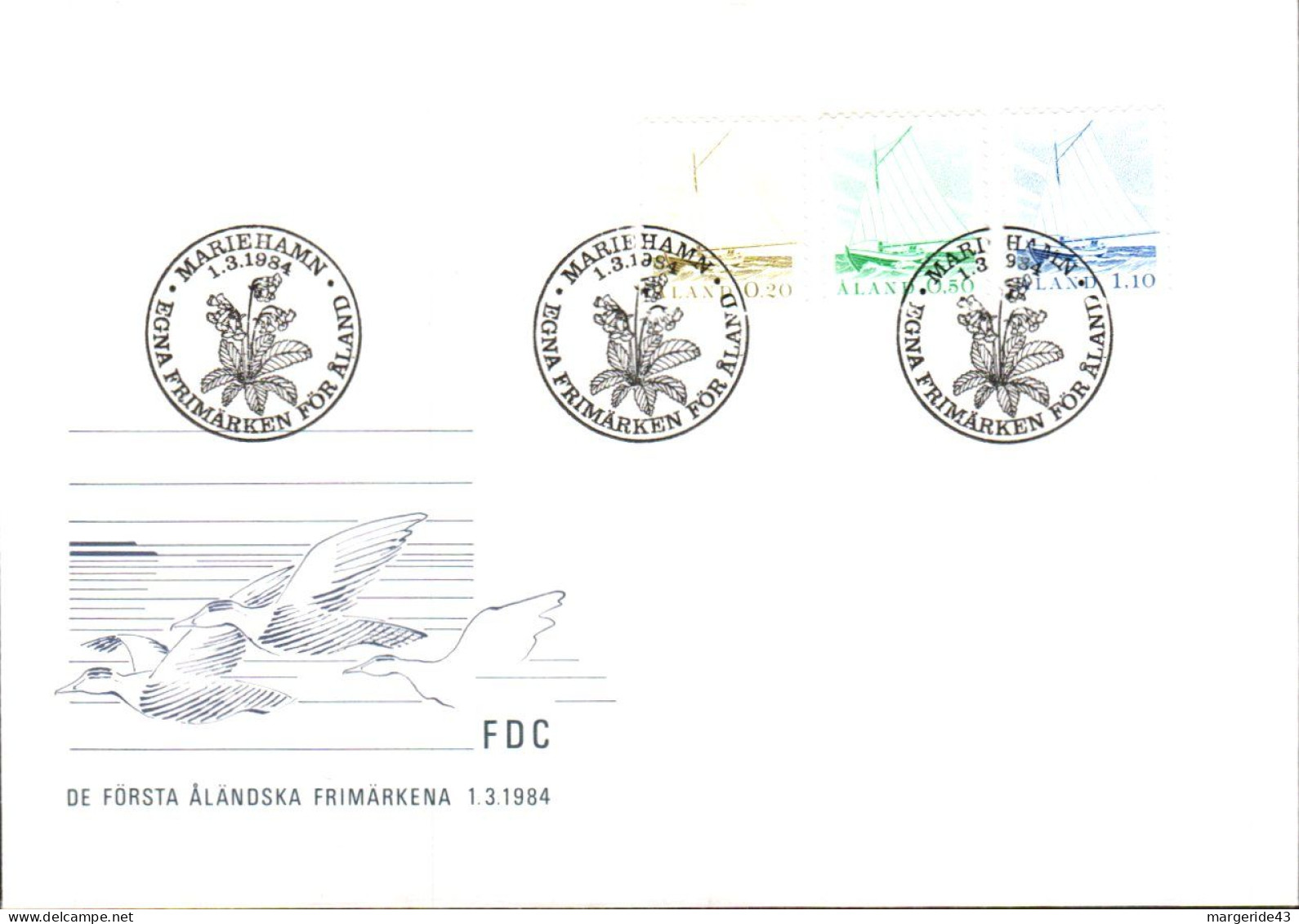 ALAND FDC 1984 SERIE COURANTE - Aland