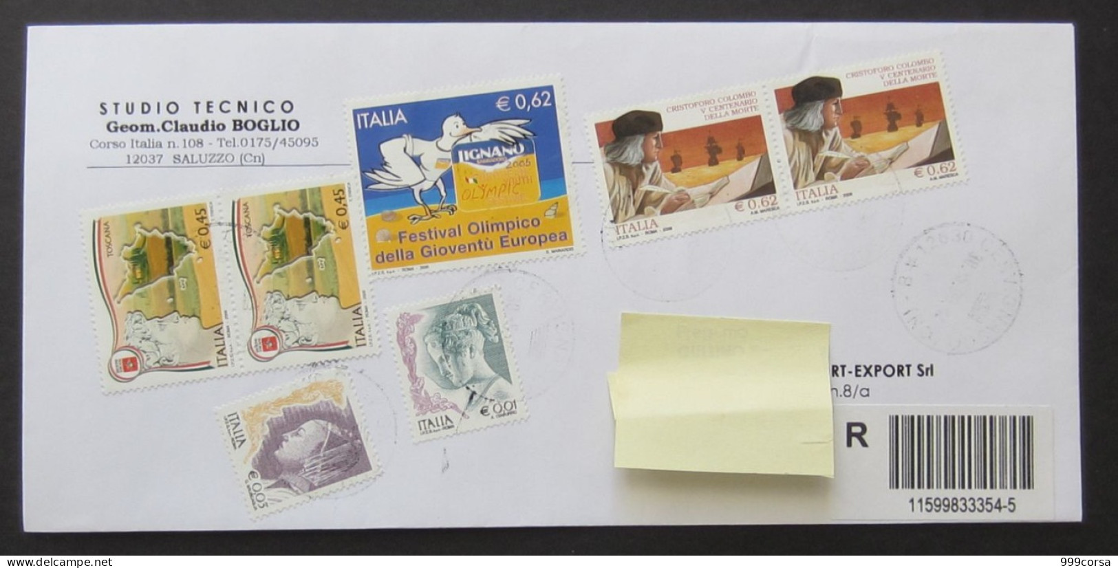 Storia Postale 2006, Raccomandata, Vari Valori X 2,80 Euro, Busta Non Filatelica  (Re)R12 - 2001-10: Marcophilia