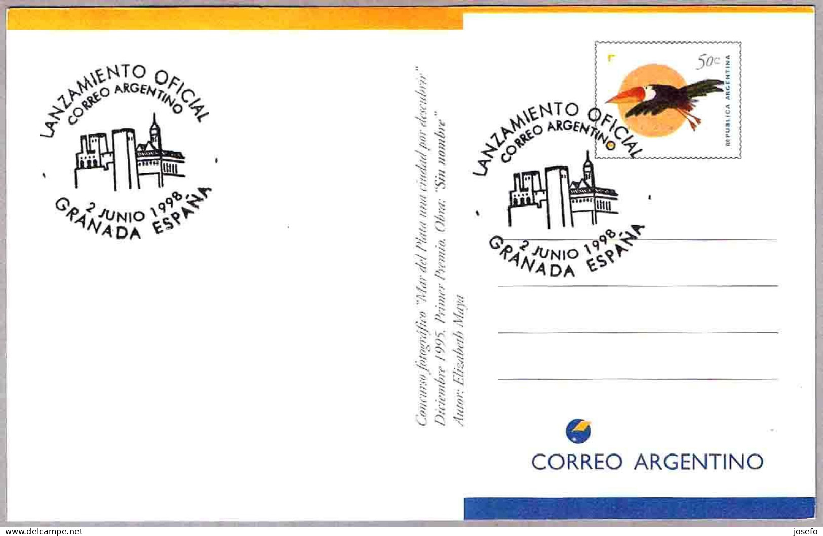 ALHAMBRA DE GRANADA. Correo Argentino 1998. Andalucia - Islam