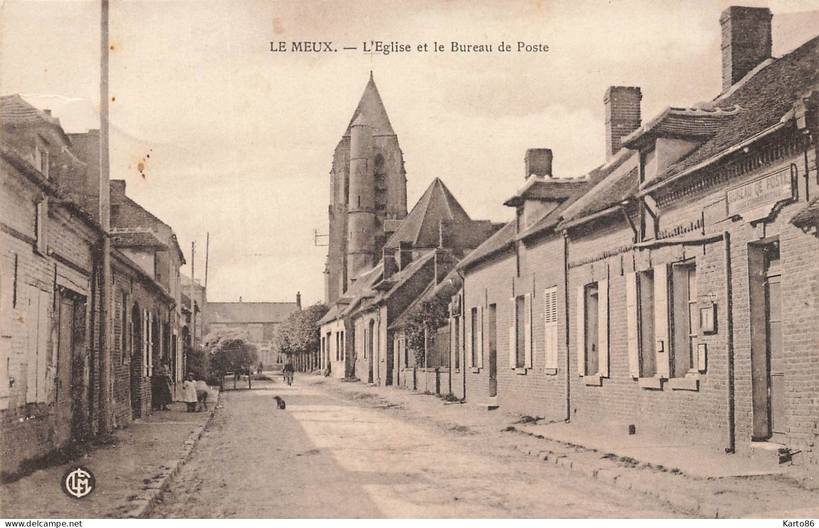 Le Meux * Rue * L'église Et Le Bureau De Poste - Autres & Non Classés