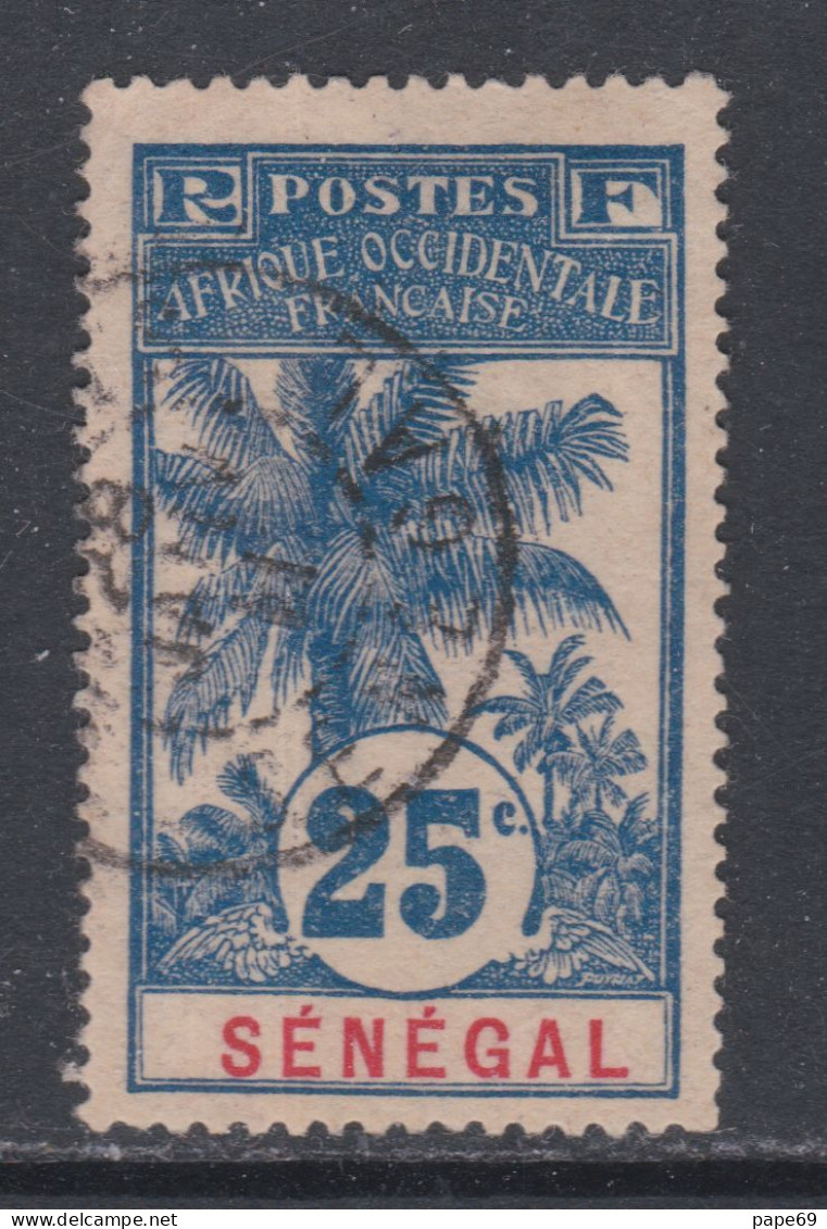 Sénégal  N° 37 O Partie De Série Palmiers : 25 C. Bleu Sur Chamois,  Oblitération Moyenne Sinon TB - Unused Stamps