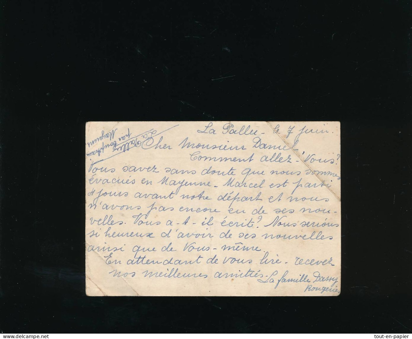 CPA Carte Postale Franchise Militaire  Voyagée 1940 Mayenne Couptrain - Guerre 1939-45
