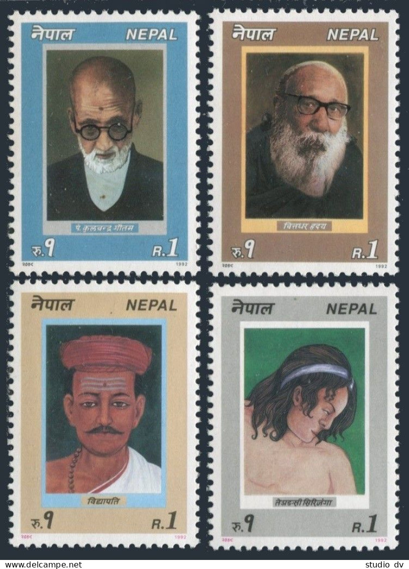 Nepal 512-515, MNH. Michel 536-538. Poets, 1992.  - Népal