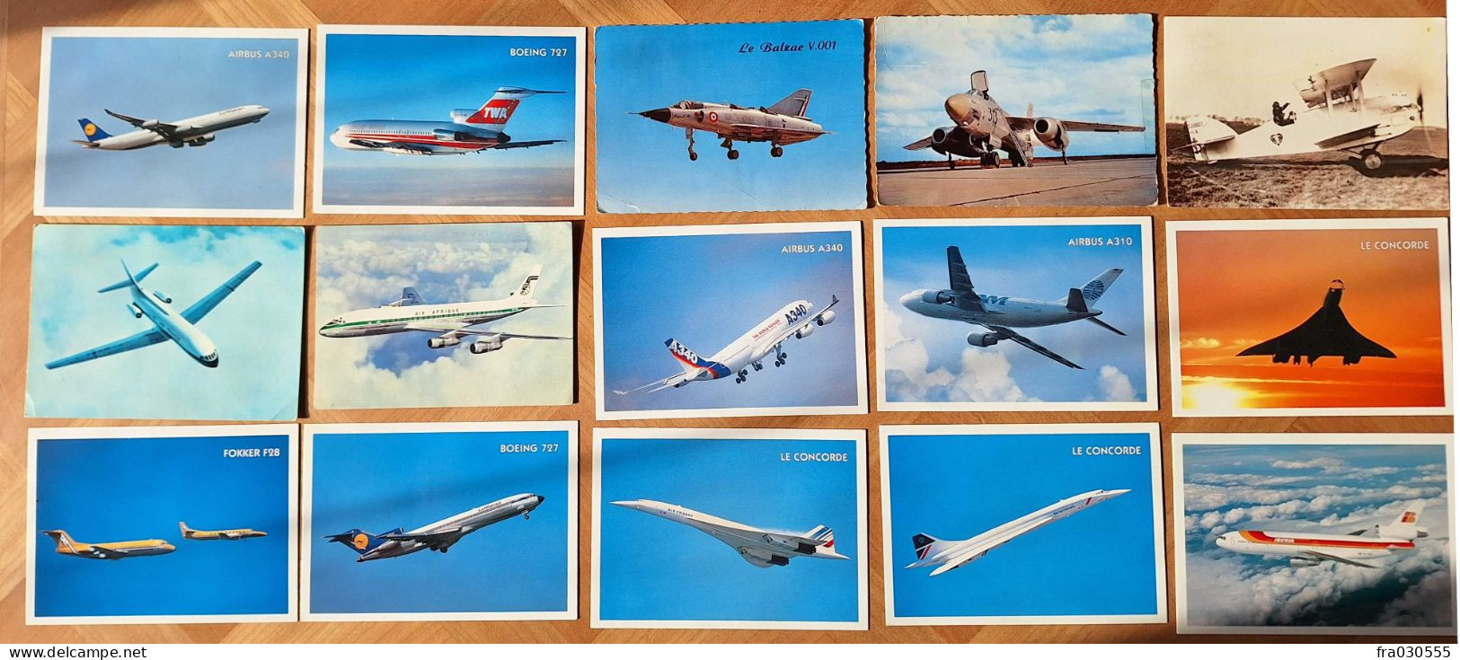 AVIATION - AVIONS - Lot De 15 CPSM - Concorde, Airbus, Boeing, Fokker, Vautour, Balzac, Caravelle - Sonstige & Ohne Zuordnung