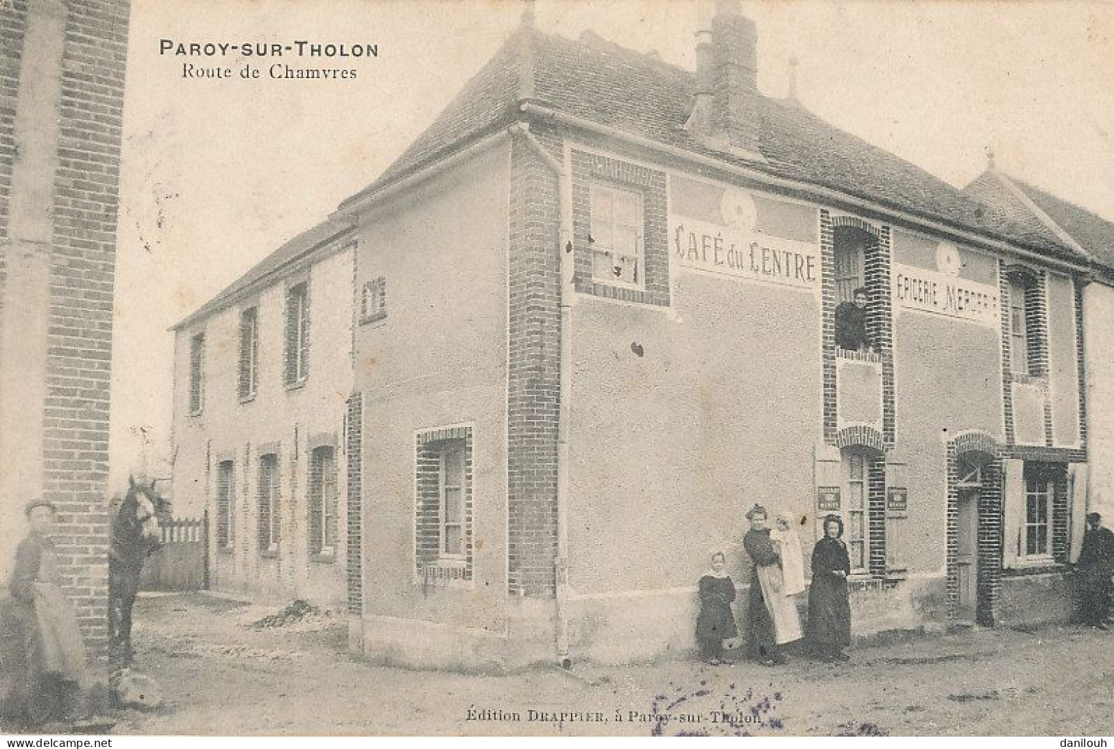 89 // PAROY SUR THOLON    Route De Chamvres   CAFE DU CENTRE   Epicerie Mercerie     Edit Drappier - Andere & Zonder Classificatie