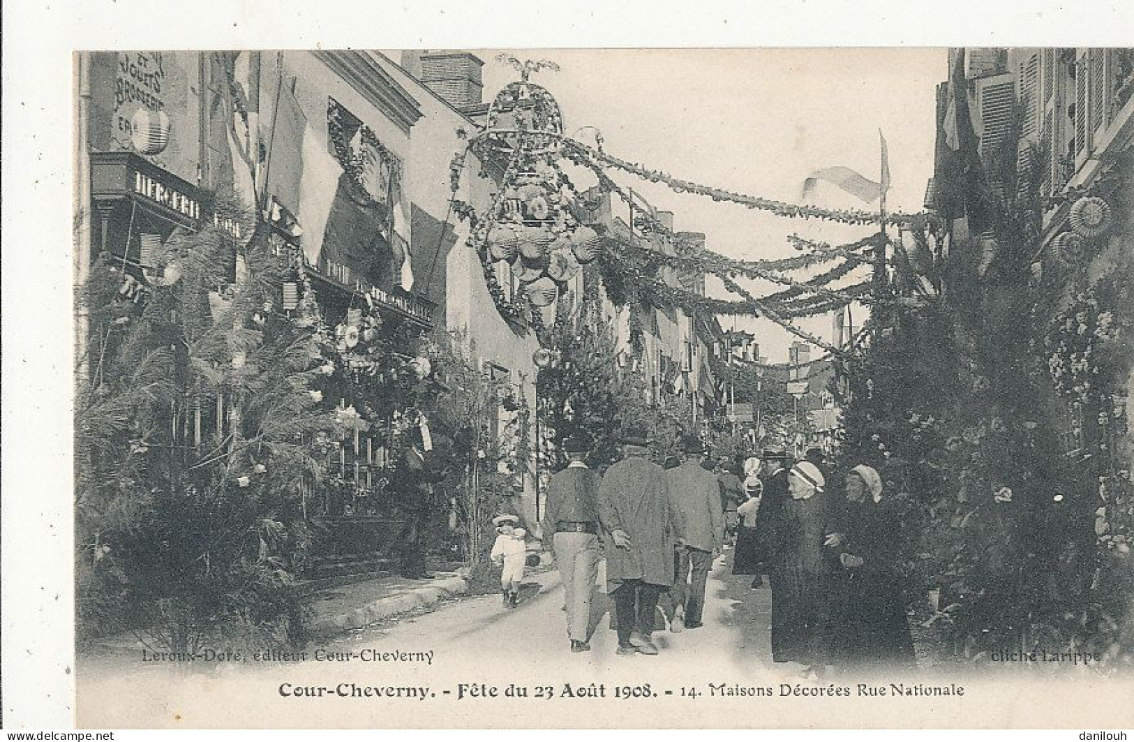41 // COUR CHEVERNY   Fête Du 23 Aout 1908    Les Maisons Décorées Rue Nationale 14 - Andere & Zonder Classificatie