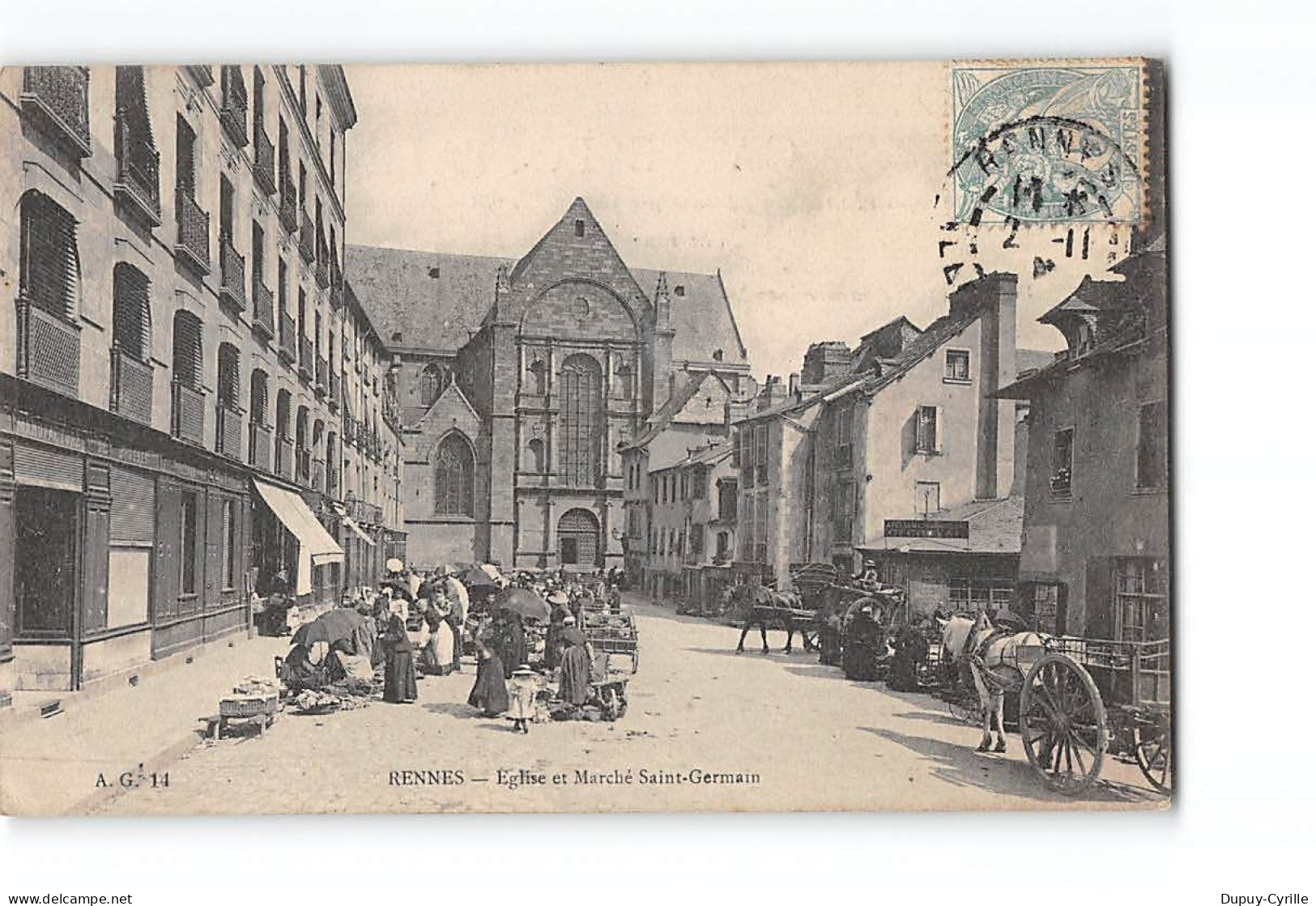 RENNES - Egluse Et Marché Saint Germain - Très Bon état - Rennes