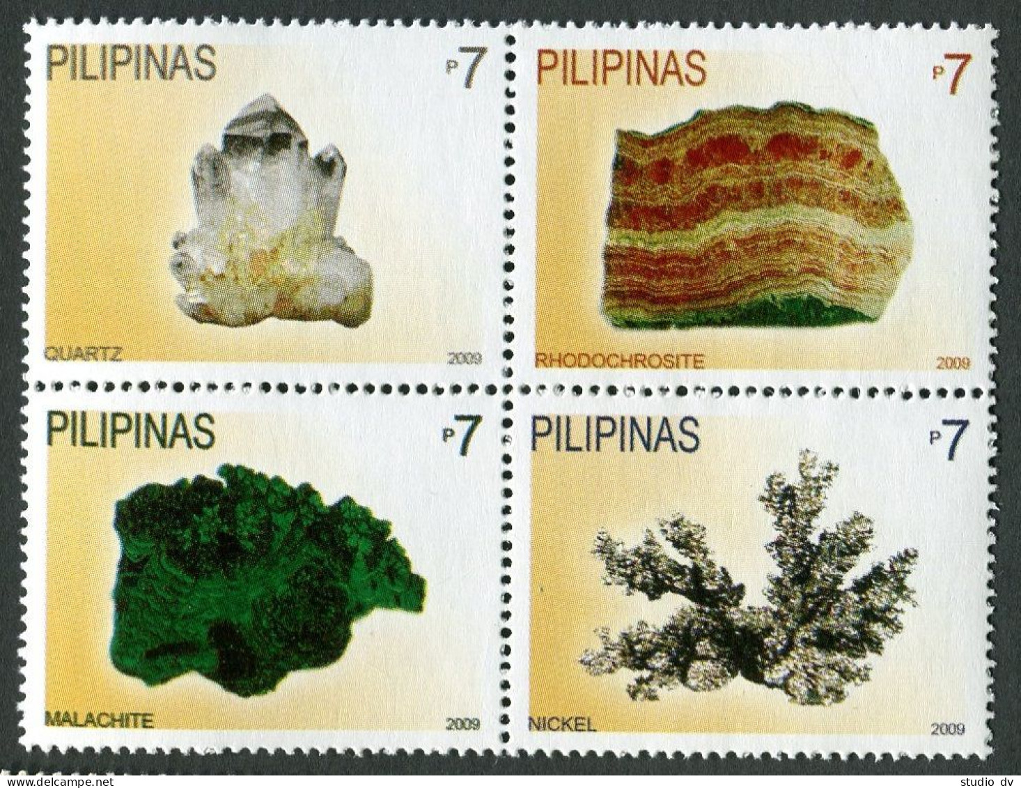 Philippines 3215 Ad Block, 3216 Ad Sheet, MNH. Minerals, 2009.  - Filipinas