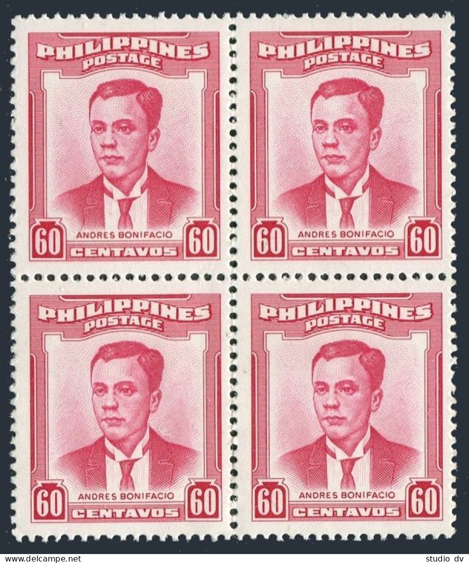 Philippines 600 Block/4, MNH. Michel 555. Andres Bonifacio, 1958. - Filipinas