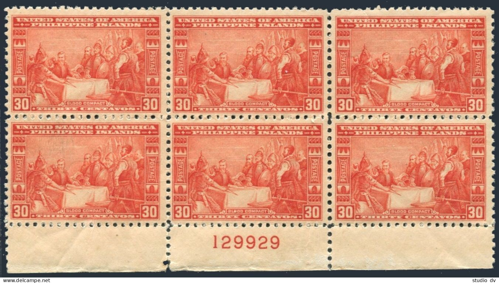 Philippines 392 Block Of 6,MNH.Michel 367. Blood Compact,1585.1934. - Filipinas