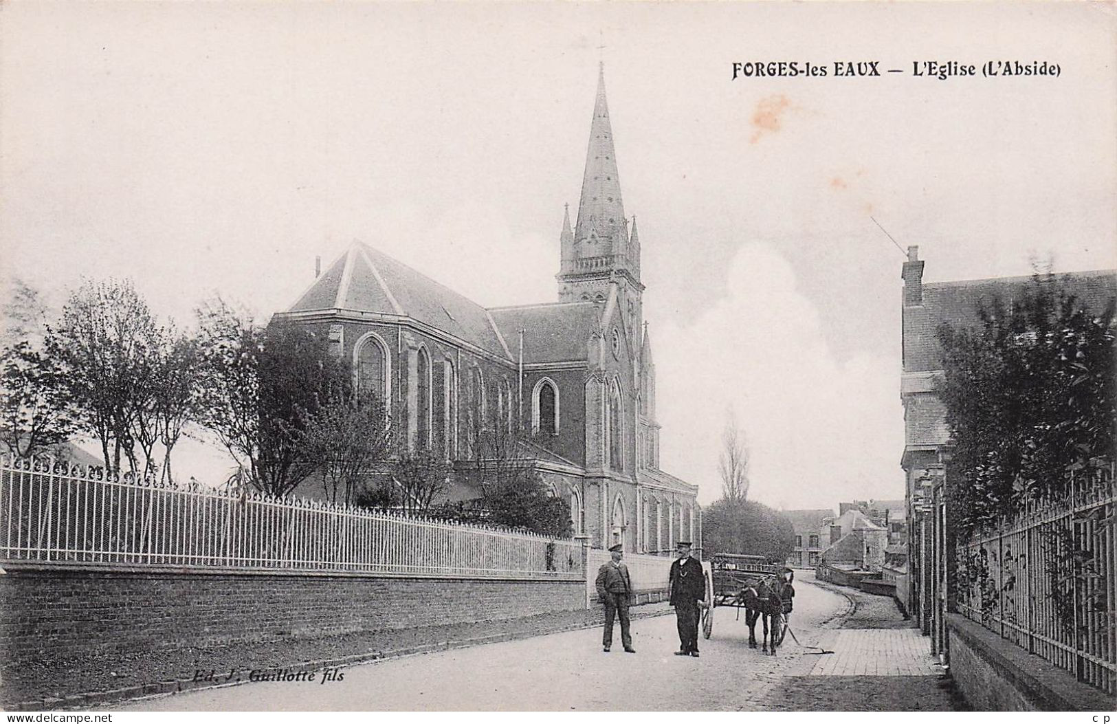 Forges Les Eaux  -   L'Eglise - Abside - Caleche  -  CPA °J - Forges Les Eaux