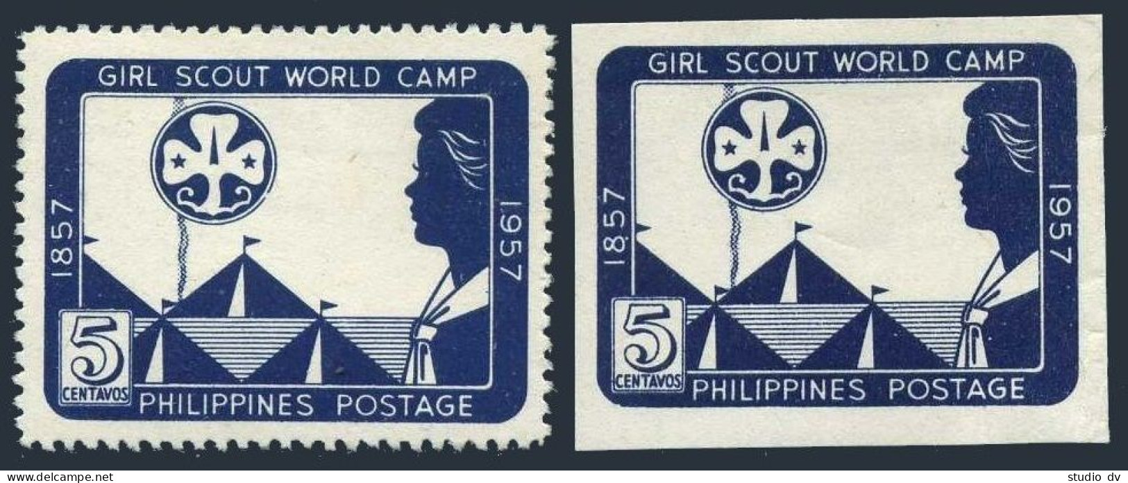 Philippines 677,637a Imperf,hinged.Mi 613. Girl Scout World Jamboree,Quezon City - Philippines