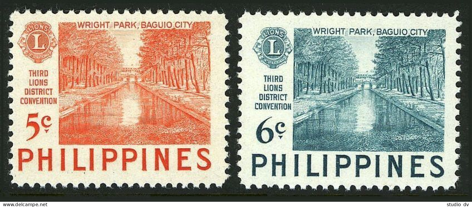 Philippines 582-583,hinged.Mi 564-565. Lions District Convention,Baguio,1952. - Filippijnen