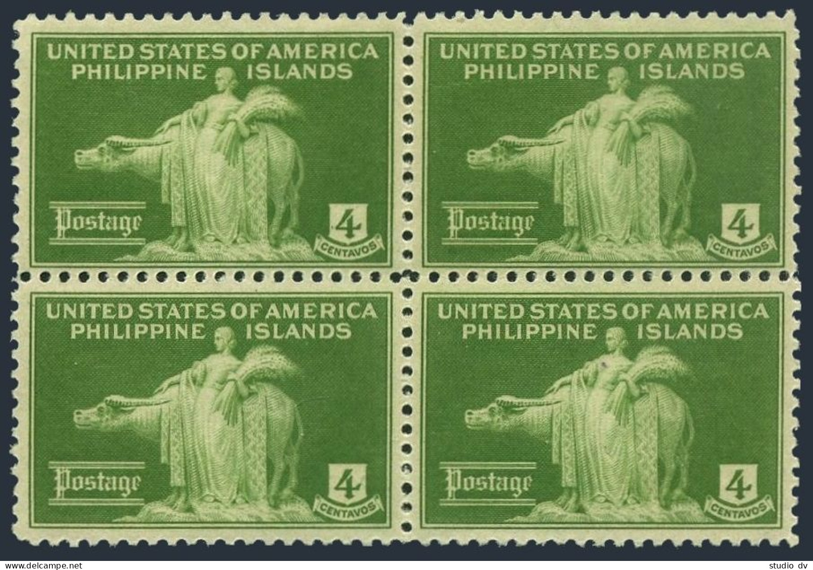 Philippines 384 Block/4,MNH.Michel 359. Woman And Carabao,1935. - Philippines