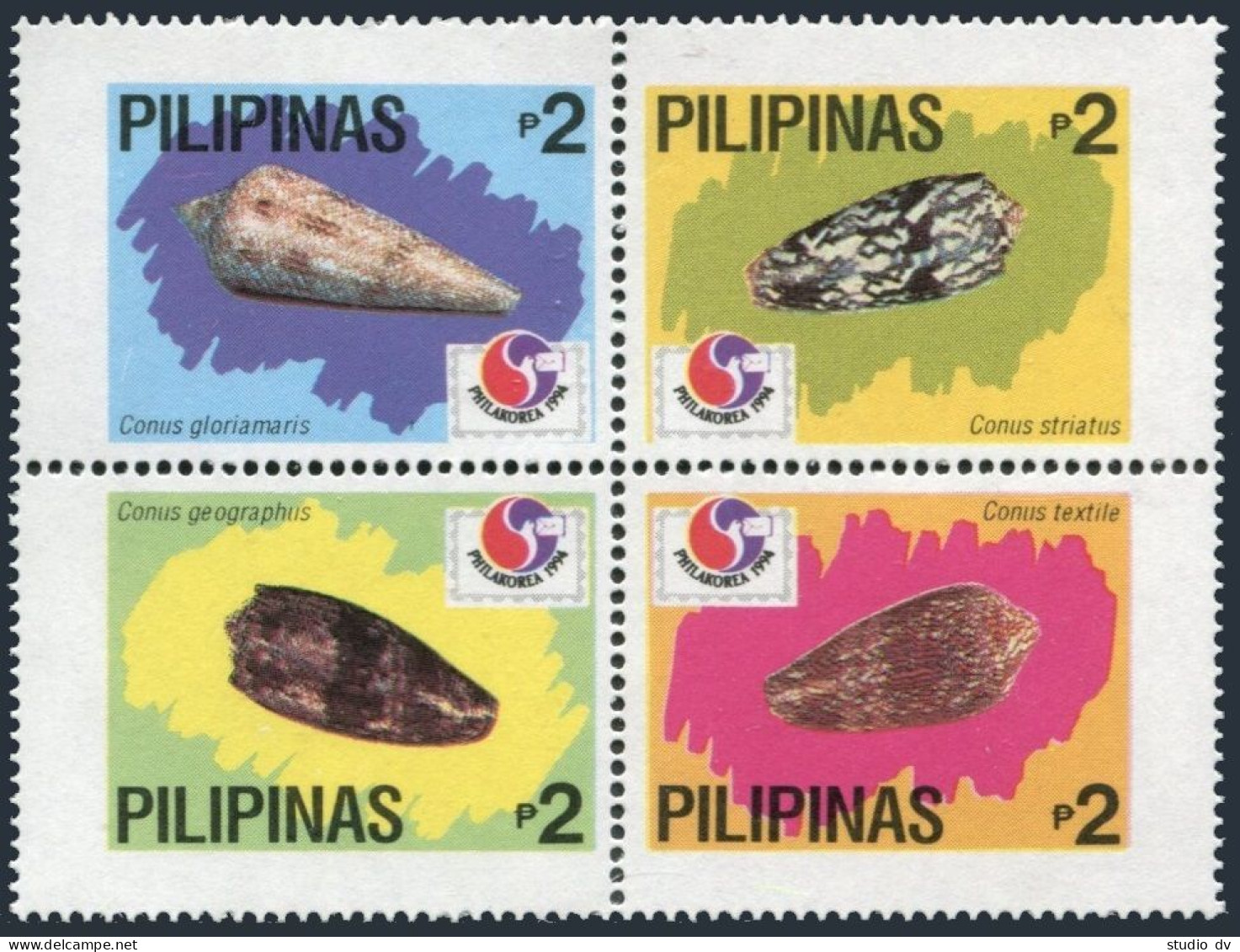 Philippines 2313 Ad Block, MNH. Michel 2437-2440. PHILAKOREA-1994. Shells. - Philippines