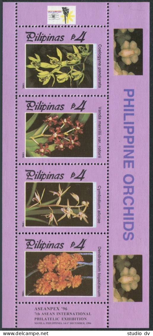 Philippines 2430 Sheet,MNH. Philippine Orchids.ASEANPAX-1996. - Filippine