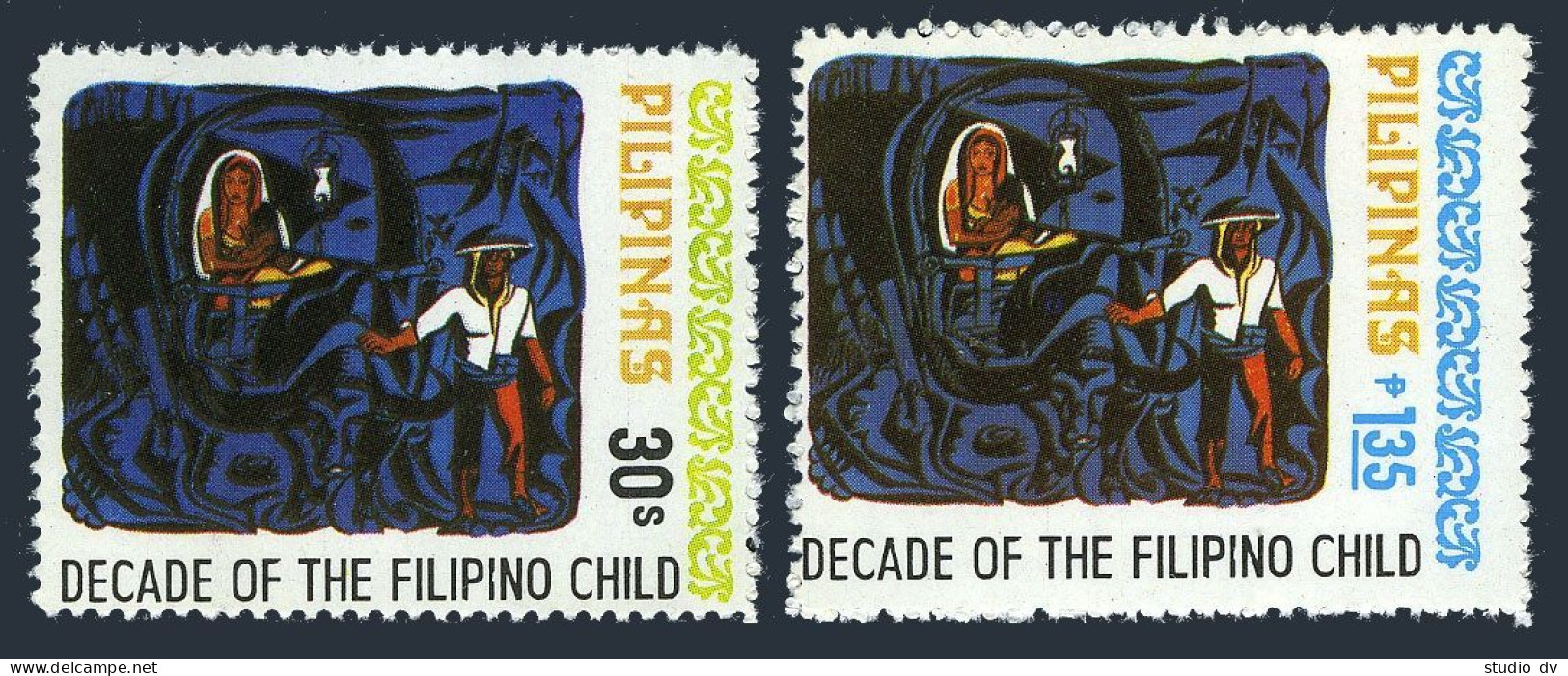 Philippines 1370-1371,MNH.Mi 1245-1246. Traveling Family,Decade Of Children,1978 - Filippijnen