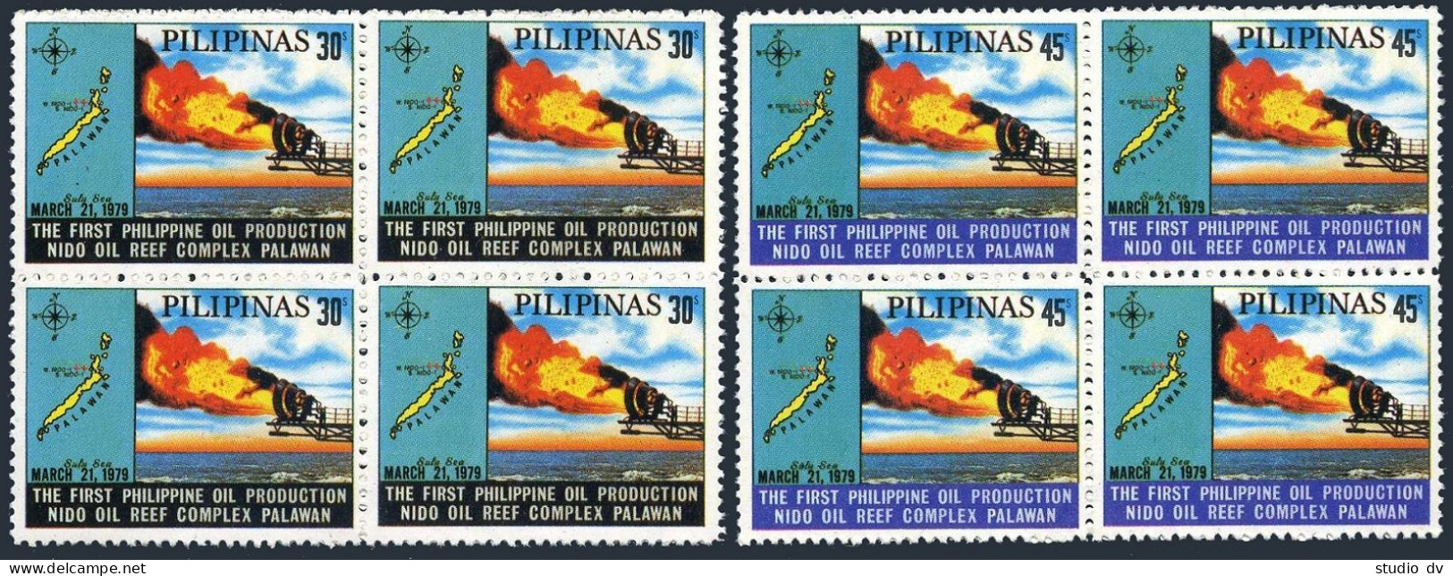 Philippines 1390-1391 Blocks/4, MNH. Oil Production, Nido Oil Reef Complex,1979. - Filippijnen