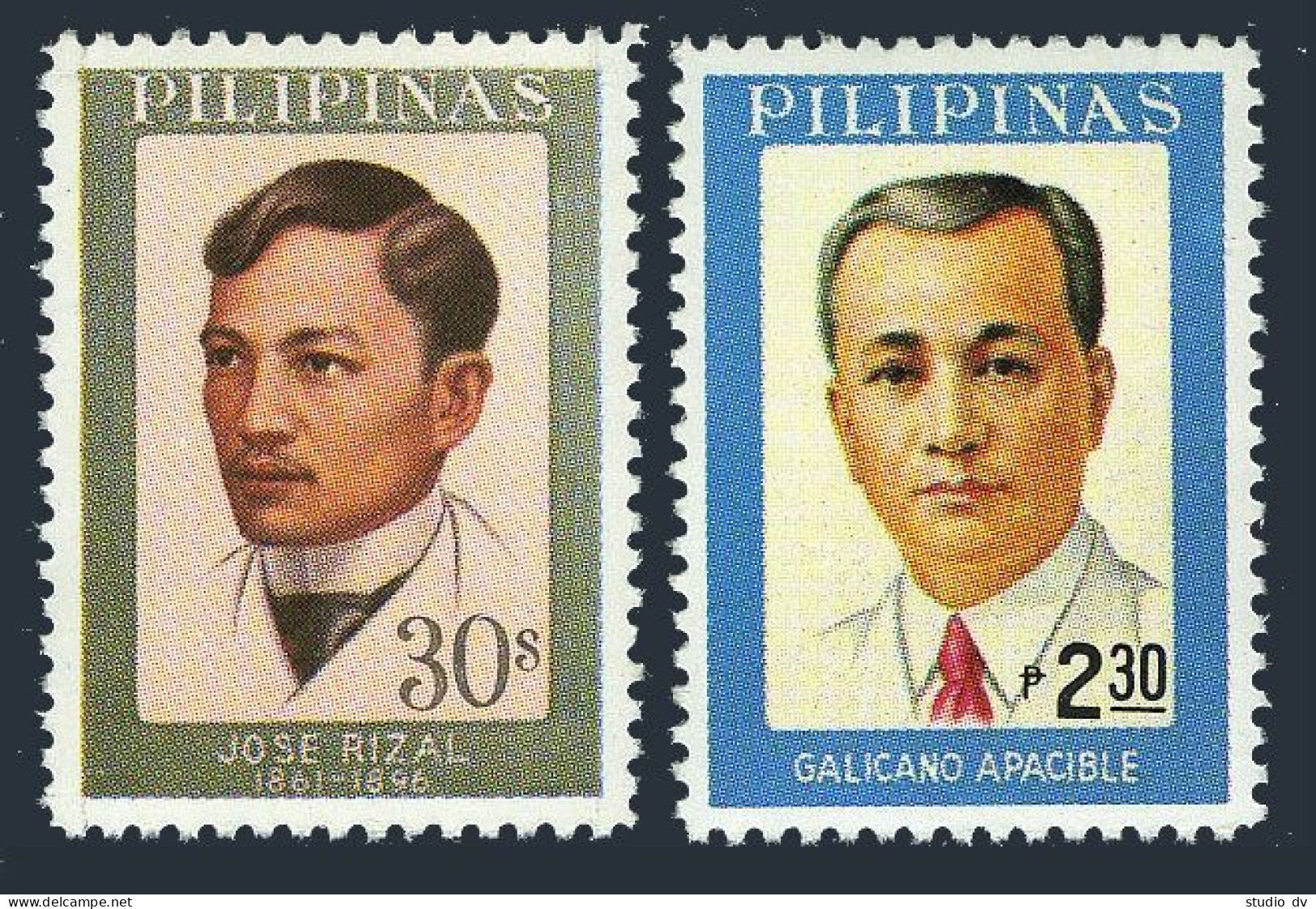 Philippines 1313,1318, MNH. Mi 1187-1188. Drs.Jose Rizal, Galicano Apacible,1977 - Filippine