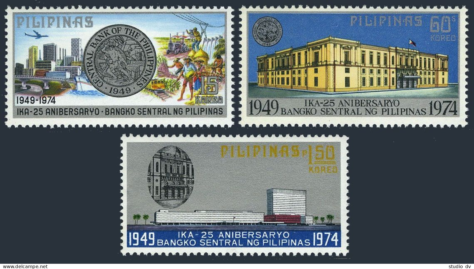 Philippines 1223-1225,MNH.Mi 1091-1093. Central Bank Of The Philippines,1974. - Filippijnen