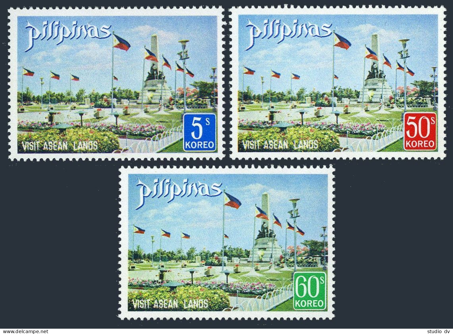 Philippines 1123-1125, MNH. Visit ASEAN Countries. Independence Monument, 1972. - Philippinen