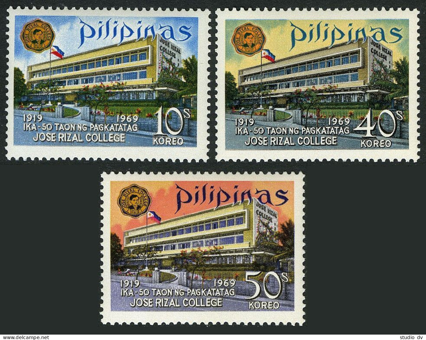 Philippines 1016-1018,MNH.Michel 879-881. Jose Rizal College, Mandaluyong, 1969. - Philippinen