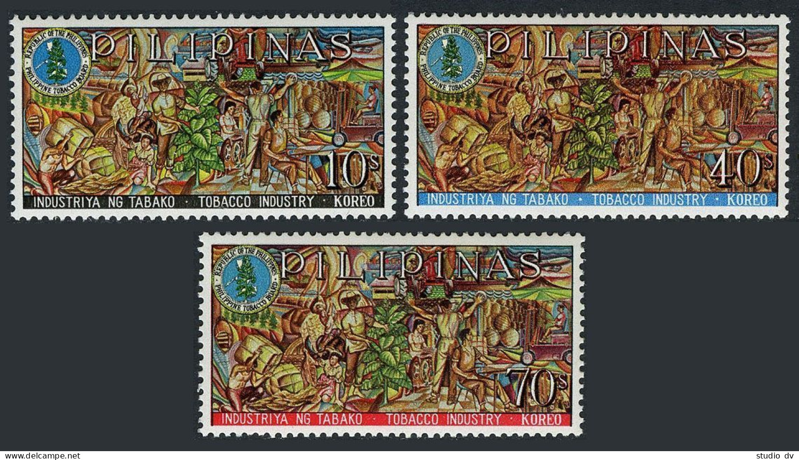 Philippines 993-995,MNH.Michel 853-855. Tobacco Industry,Board's Emblem,1968. - Philippines