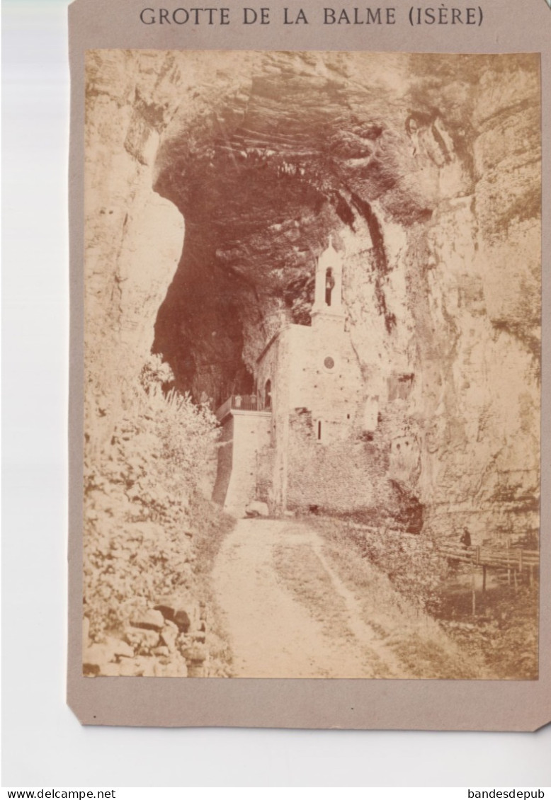 RARE  Old Photo  Les Grottes De La Balme Isère  HOTEL GALLAY BUREAU DES GUIDES - Anciennes (Av. 1900)