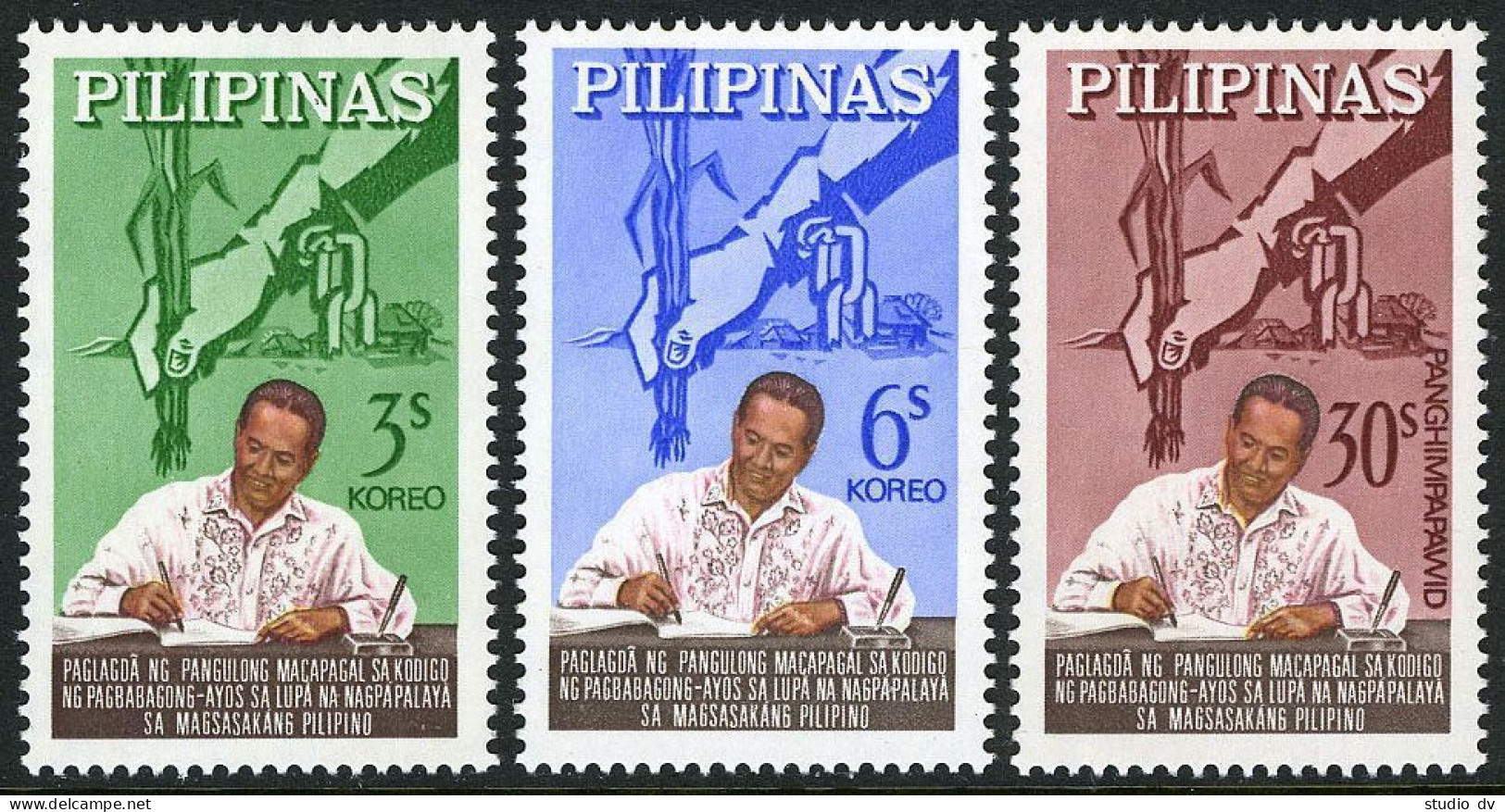 Philippines 912-913,C90,MNH.Michel 759-761. Agricultural Land Reform Code,1964. - Philippines