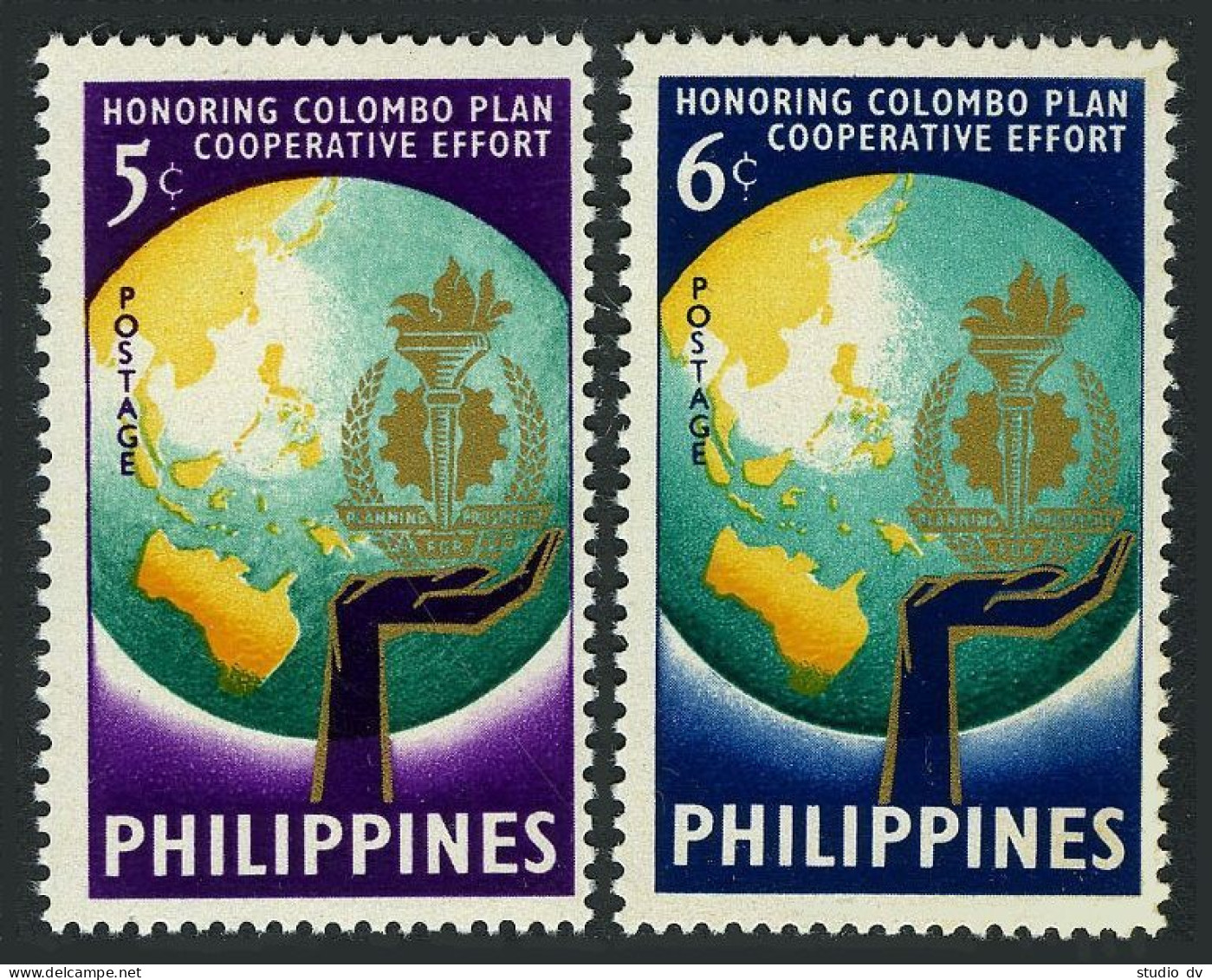 Philippines 843-844 Block/4,MNH. Admission To Colombo Plan,7th Ann.1961.  - Filippijnen