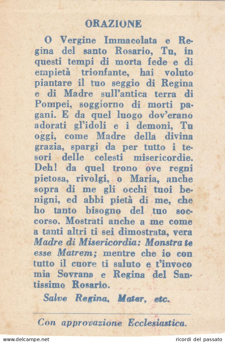 Santino N.s.del Ss.rosario Di Pompei - Images Religieuses