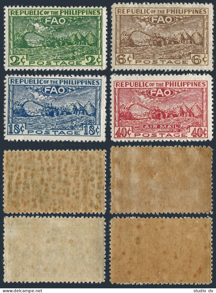 Philippines 522-524,C67,mint. Mi 483-486 Conference Of FAO,Bagio,1948.Threshing. - Philippines