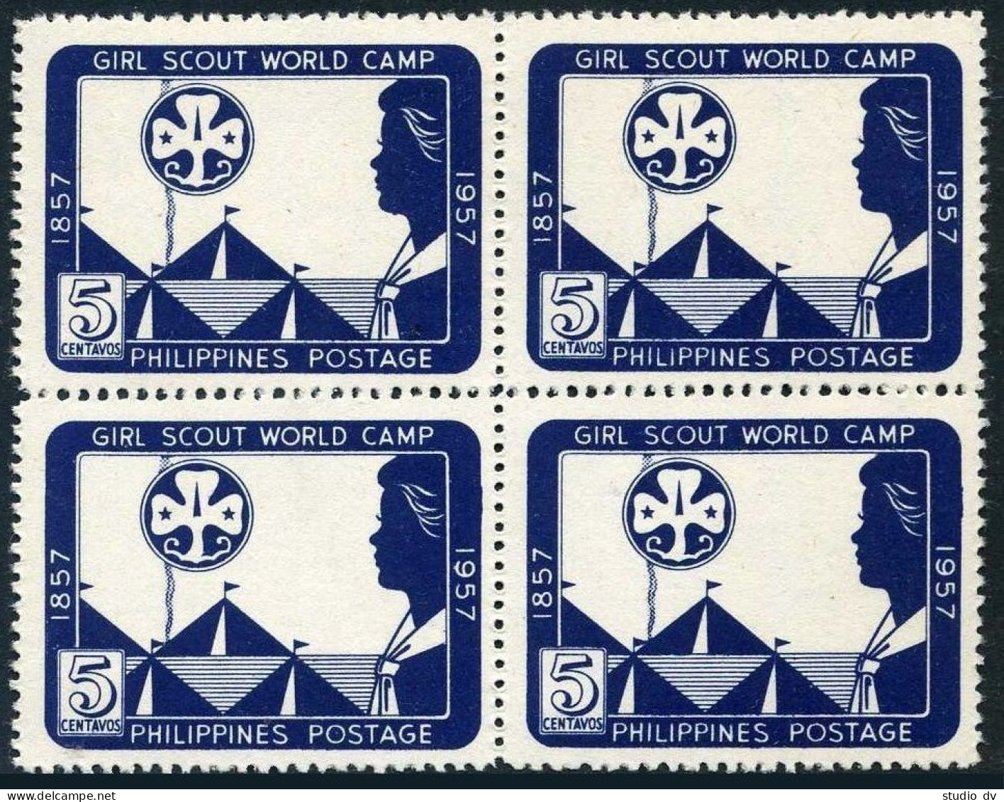 Philippines 637 Block/4,MNH.Mi 613A. Girl Scout World Jamboree,Quezon City.1957. - Philippines