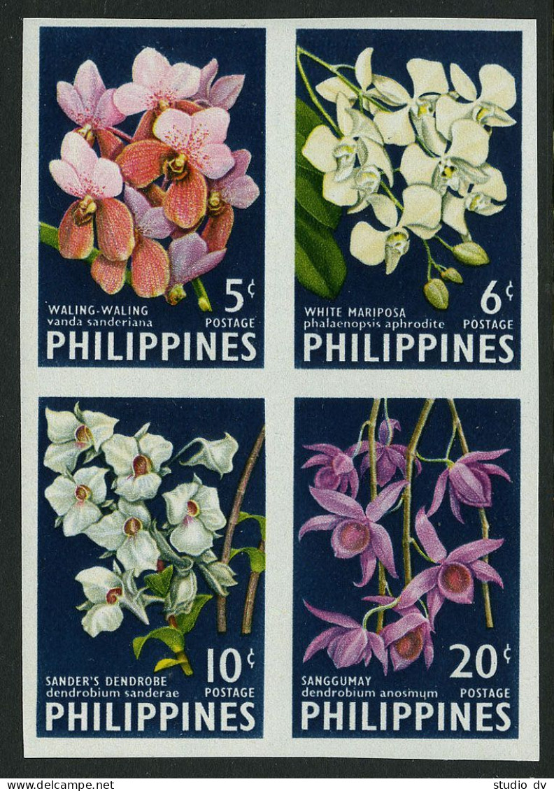 Philippines 850-853a,853b Imperf,MNH.Michel 692-695 A B. Vanda Orchids,1962. - Philippinen