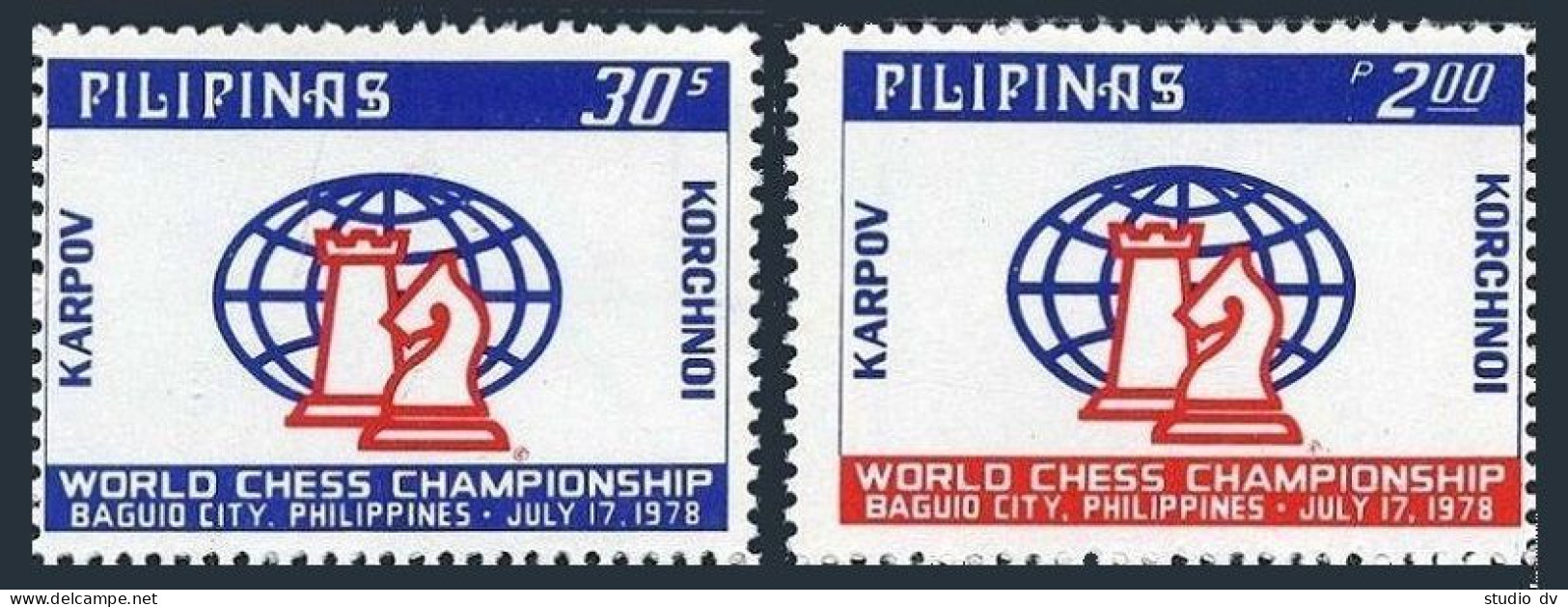 Philippines 1352-1353, MNH. Michel 1230-1231. World Chess Championship, 1978. - Philippines
