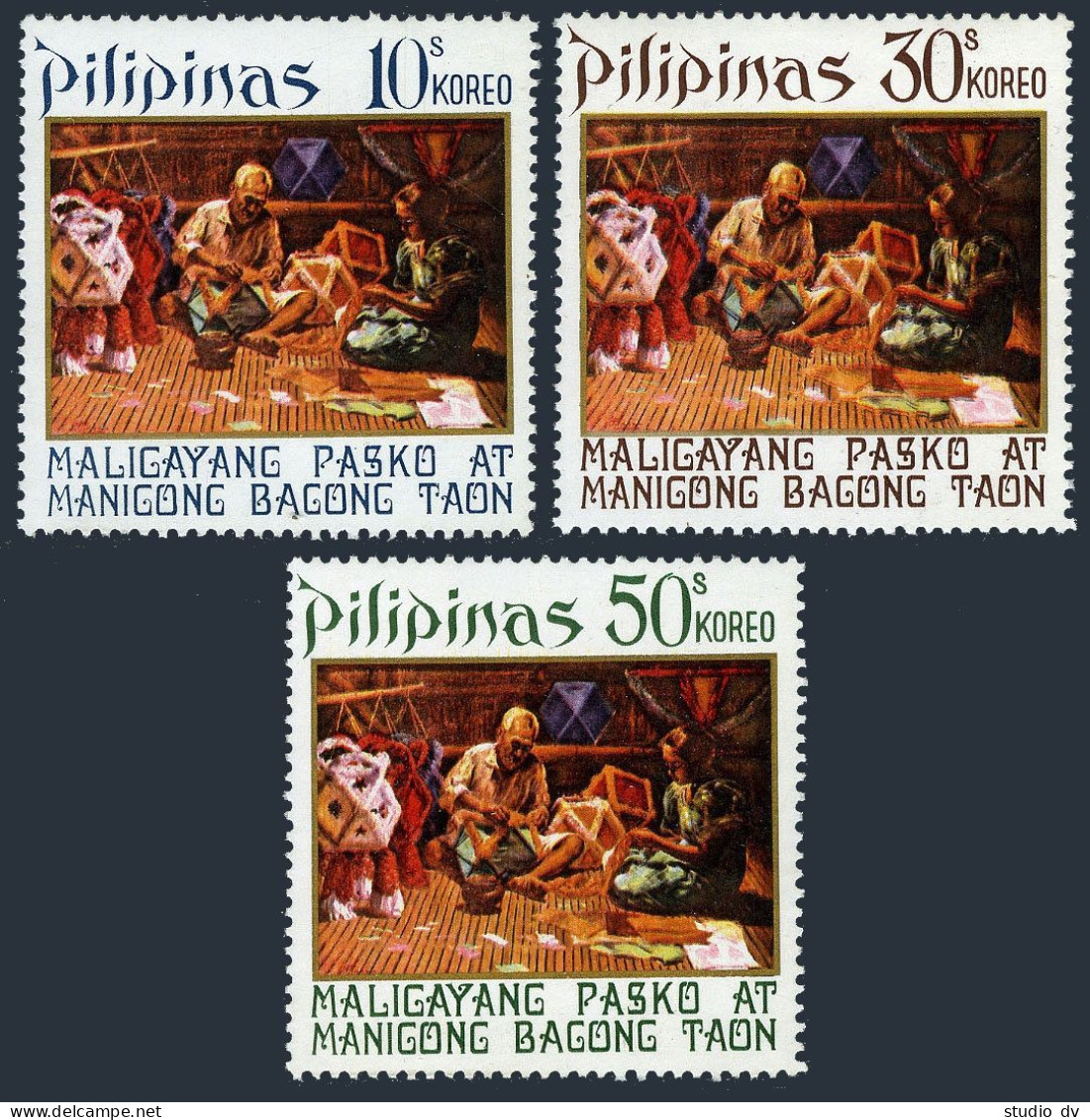 Philippines 1175-1177,MNH.Michel 1049-1051. Christmas 1972.Lantern Makers. - Philippines