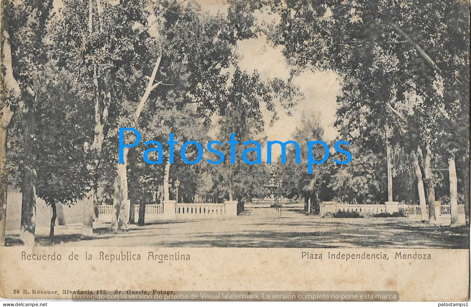 228852 ARGENTINA MENDOZA SQUARE PLAZA INDEPENDENCIA SPOTTED POSTAL POSTCARD - Argentina