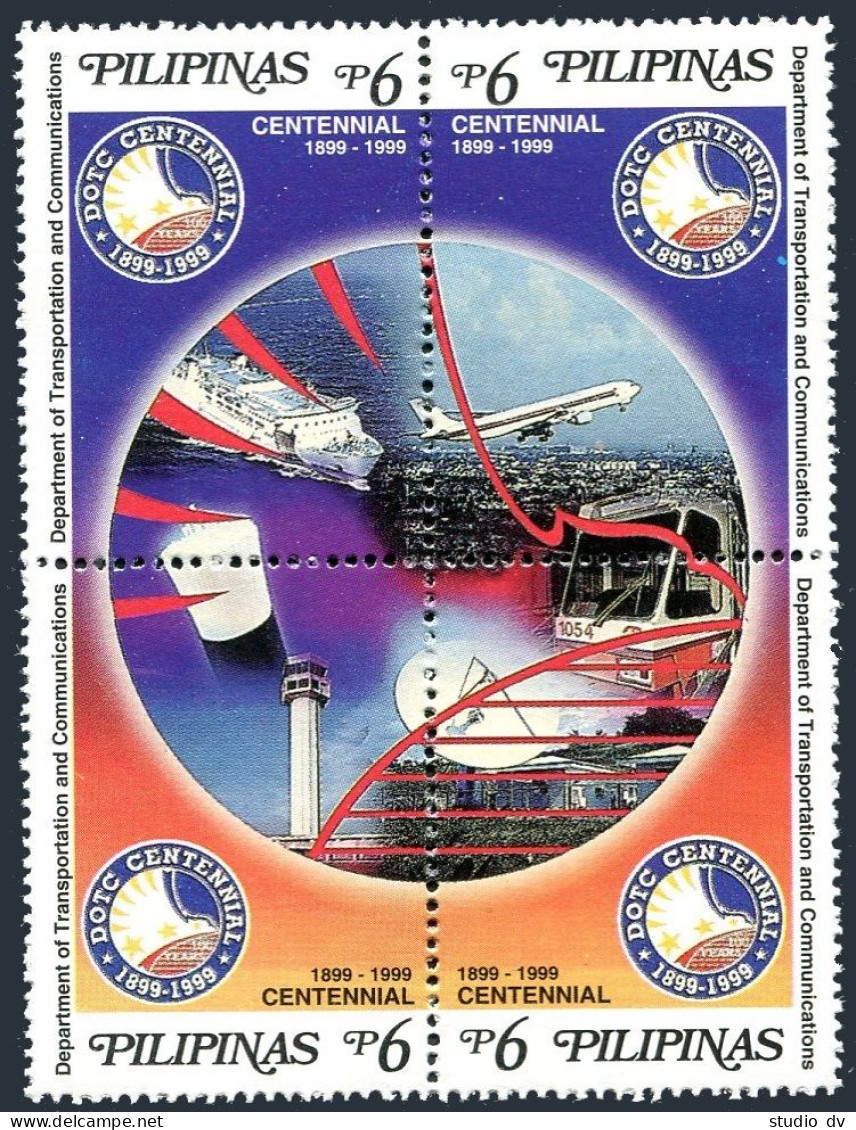 Philippines 2600 Ad Block, 2601,M NH. Transportation, Communications 1999. - Philippinen