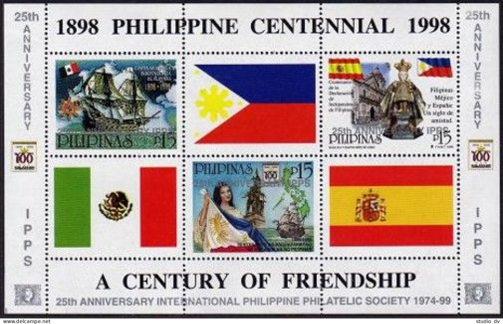 Philippines 2629 Sheet,MNH. Independence Centenary.Philatelic Society,1999.Ships - Philippinen