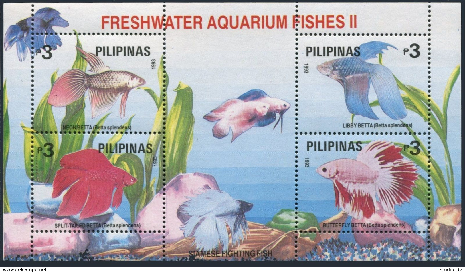 Philippines 2255-2257a 5 Sheets.MNH.Mi Bl.64-66-I. Freshwater Aquarium Fish,1993 - Filipinas