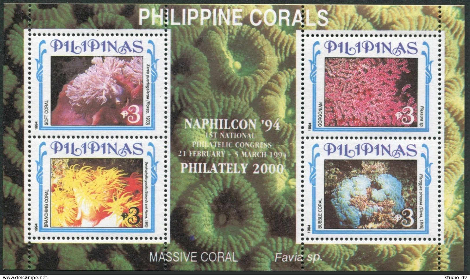 Philippines 2293e,MNH.Michel Bl.71-I. Corals,NAPHILCON-1994. - Philippinen